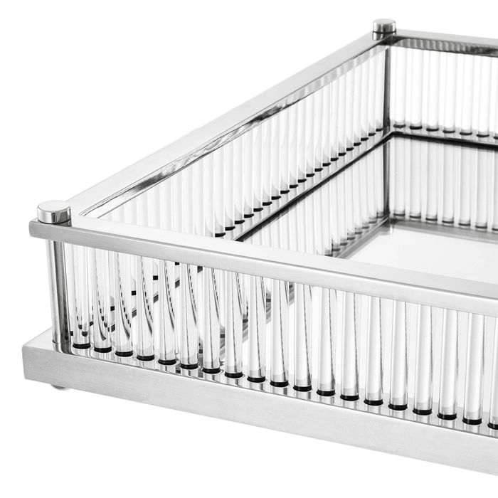 Tray Cora square nickel finish