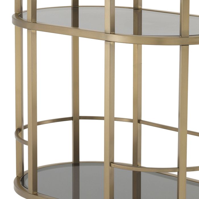 Trolley Townhouse brushed brass finish smoke glass