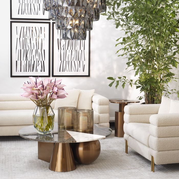 Coffee Table Tricolori brushed copper finish