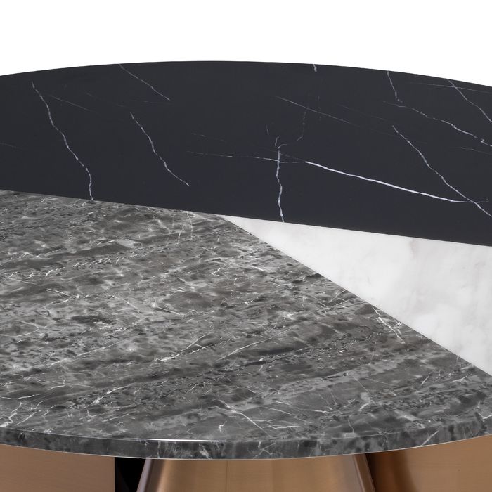 Coffee Table Tricolori brushed copper finish