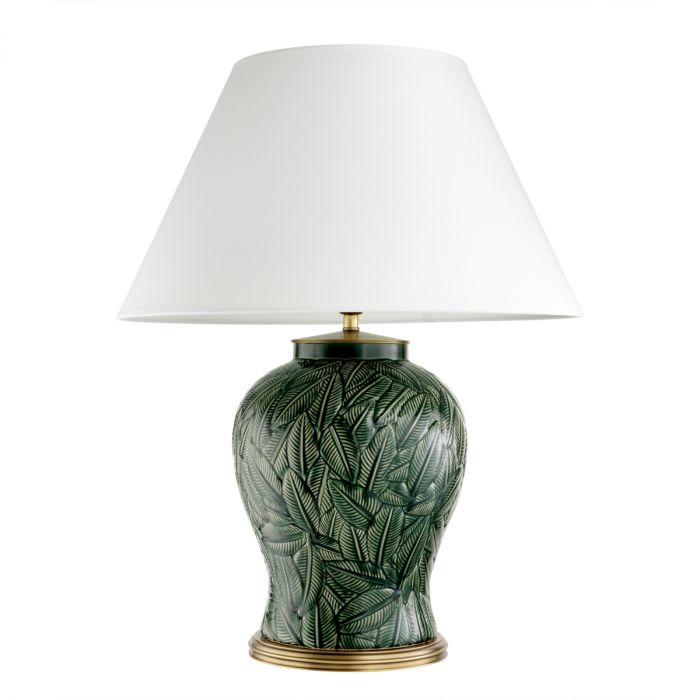 Table Lamp Cyprus green ceramic incl shade