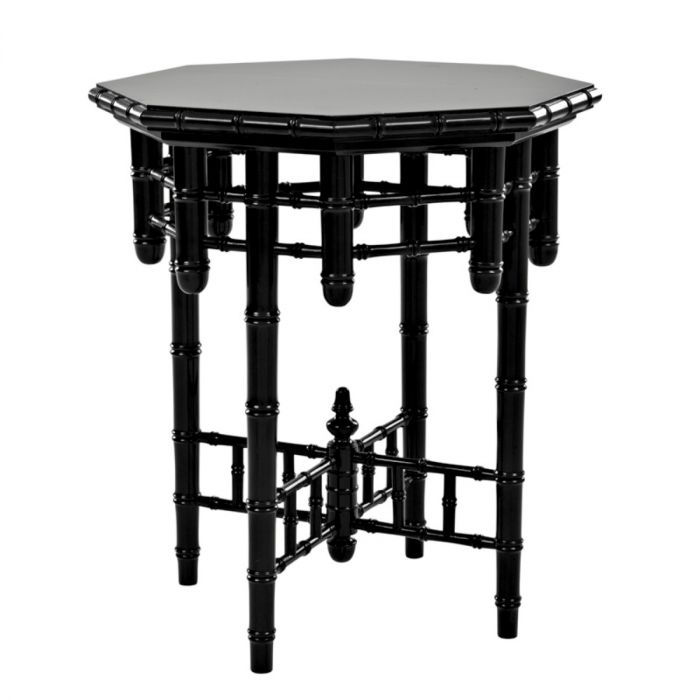 Side Table Octagonal piano black finish