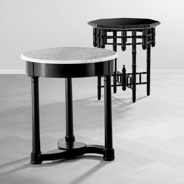 Side Table Octagonal piano black finish