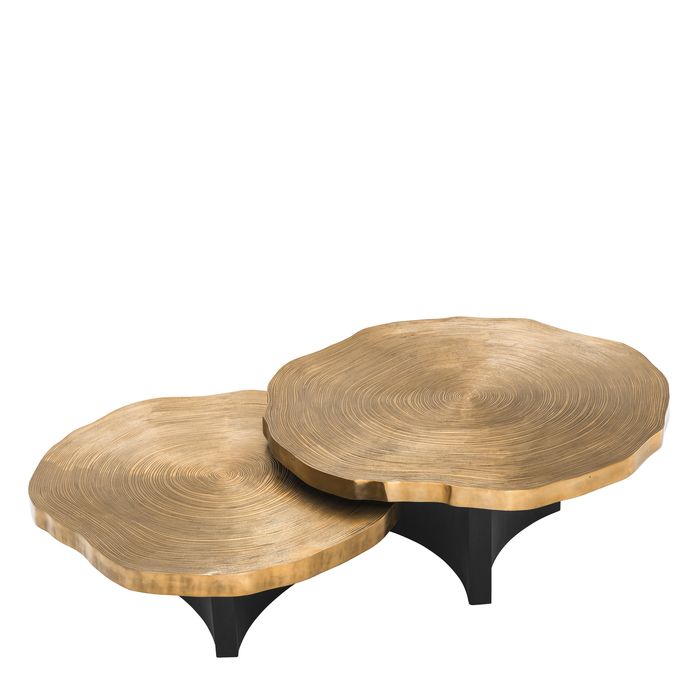 Coffee Table Thousand Oaks brass finish set of 2