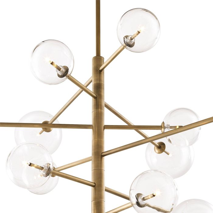 Chandelier Argento L antique brass finish