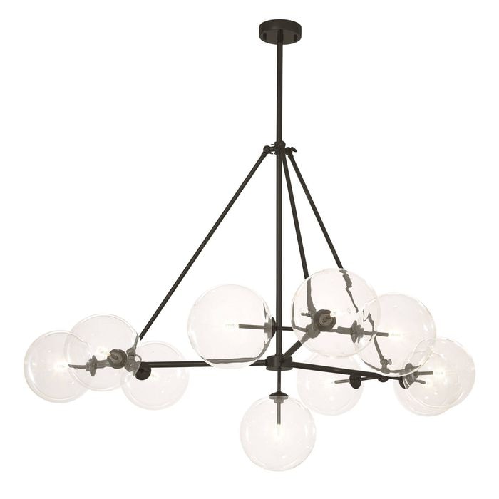 Chandelier Bermude bronze finish clear glass