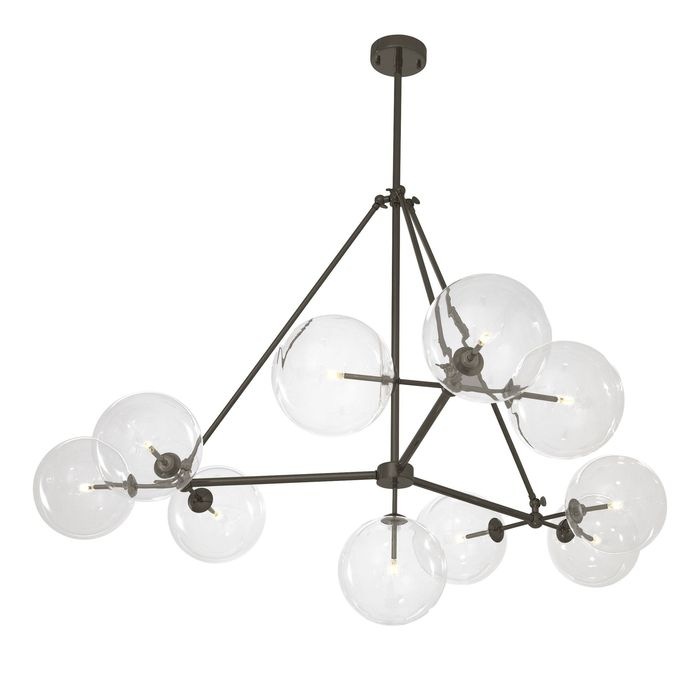 Chandelier Bermude bronze finish clear glass