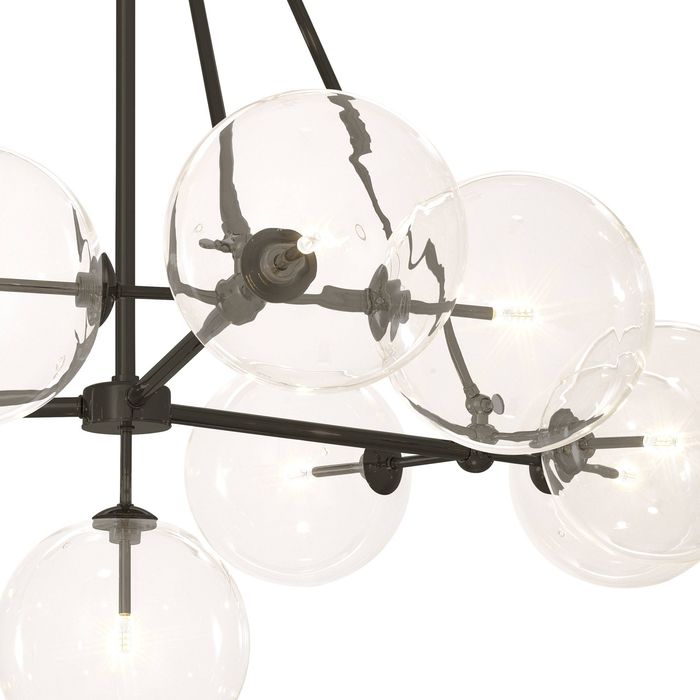 Chandelier Bermude bronze finish clear glass