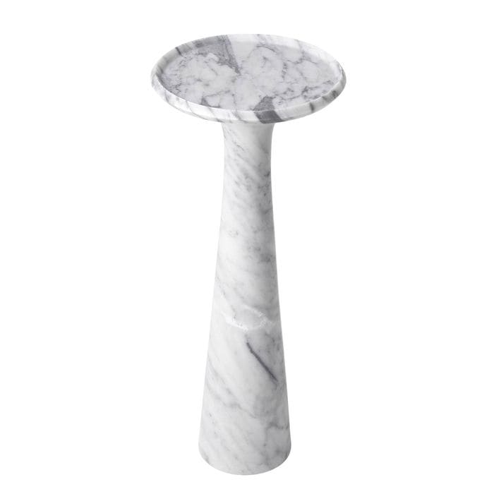 Side Table Pompano high white carrera marble