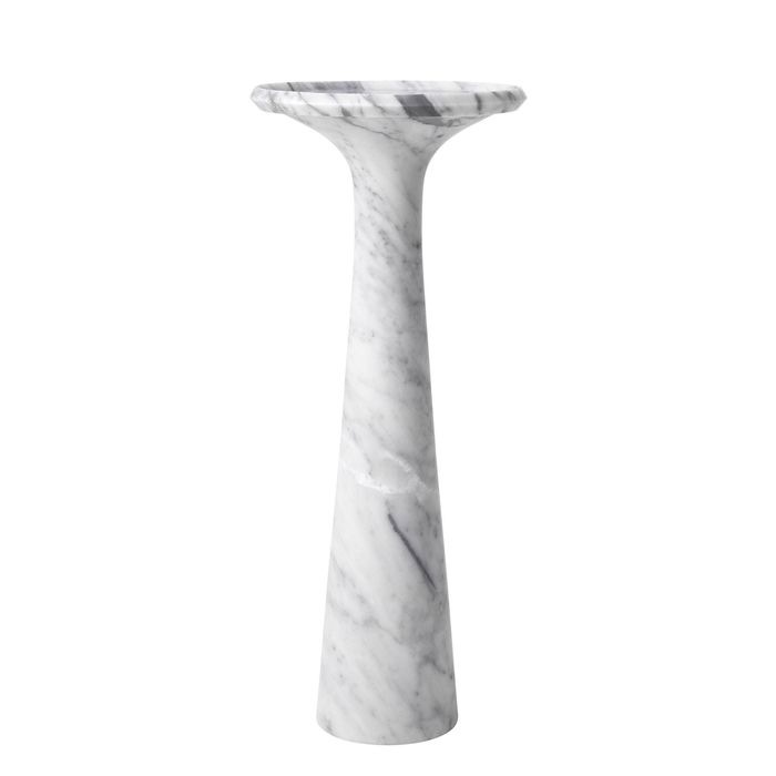 Side Table Pompano high white carrera marble