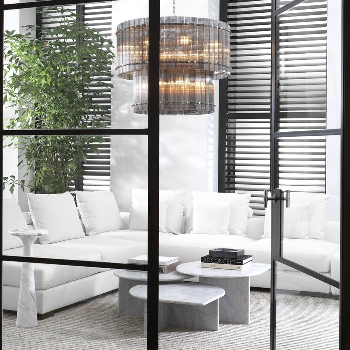 Side Table Pompano high white carrera marble