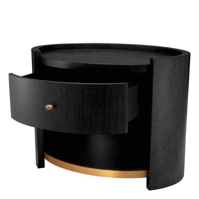 Bedside Table Rosemberg charcoal grey oak veneer