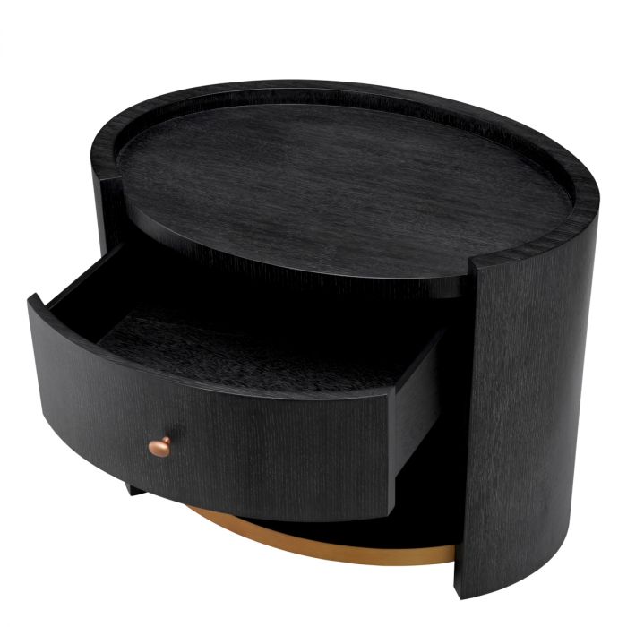 Bedside Table Rosemberg charcoal grey oak veneer