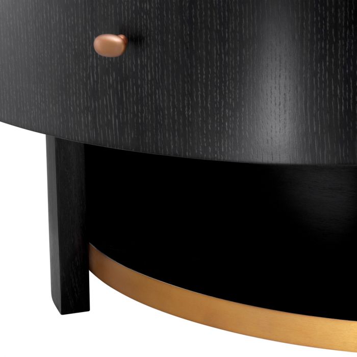Bedside Table Rosemberg charcoal grey oak veneer