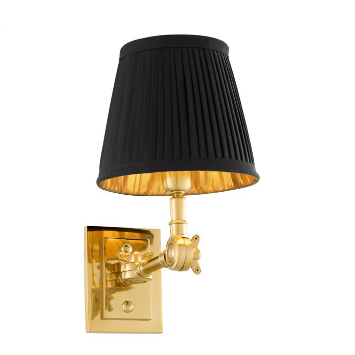 Wall Lamp Wentworth Single gold finish incl black 