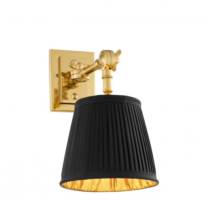Wall Lamp Wentworth Single gold finish incl black 