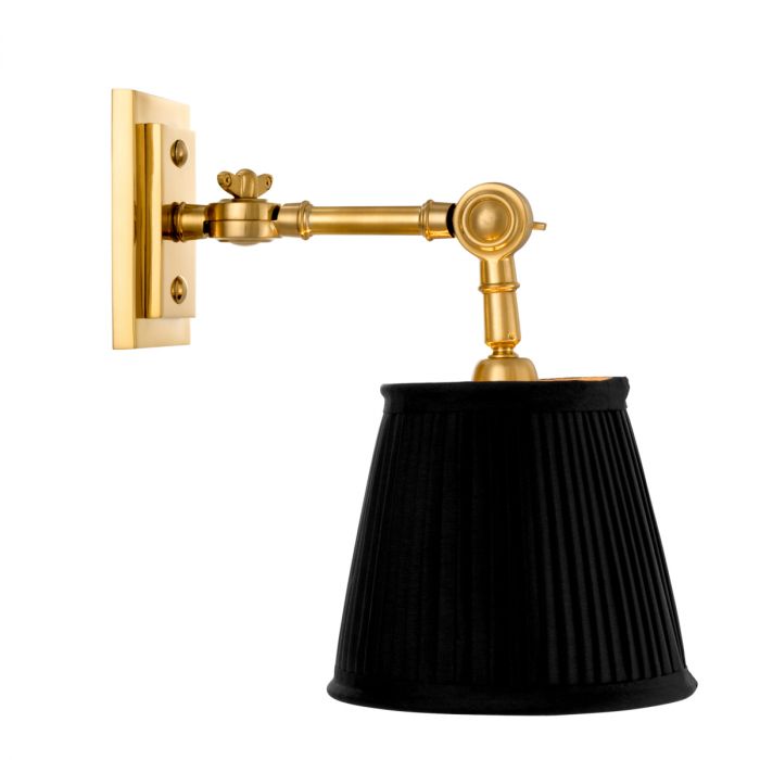 Wall Lamp Wentworth Single gold finish incl black 
