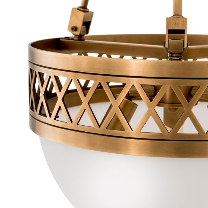 Chandelier Bistroquette antique brass finish