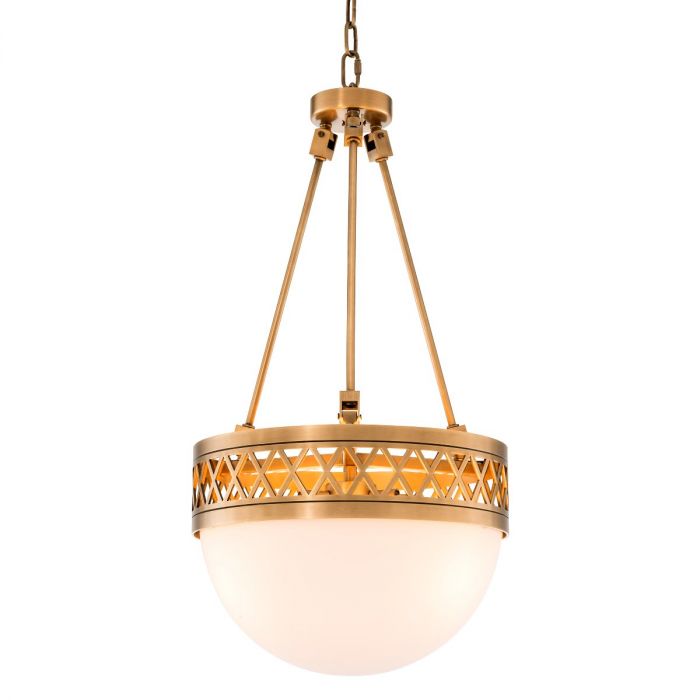 Chandelier Bistroquette antique brass finish