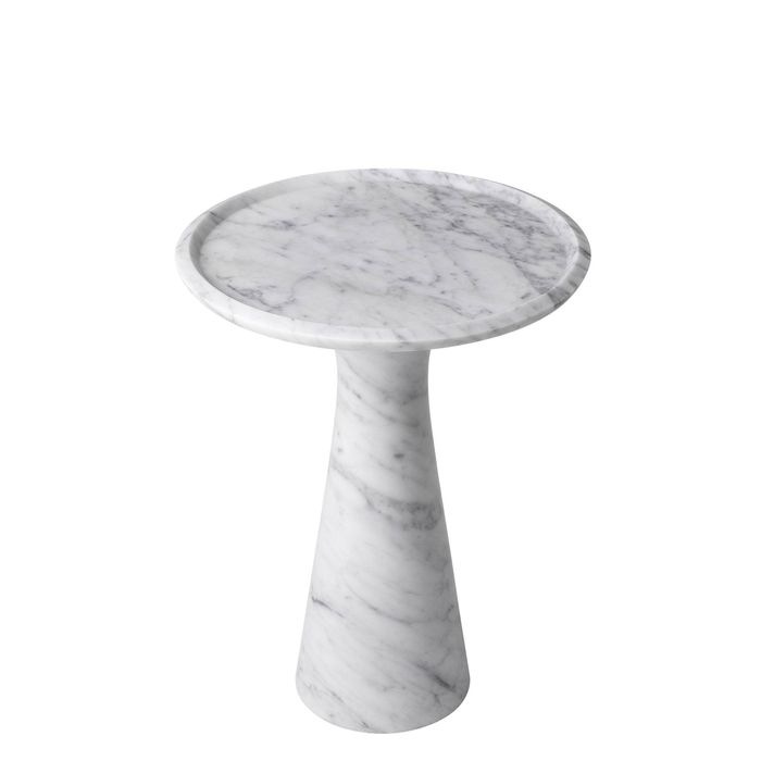 Side Table Pompano low white carrera marble
