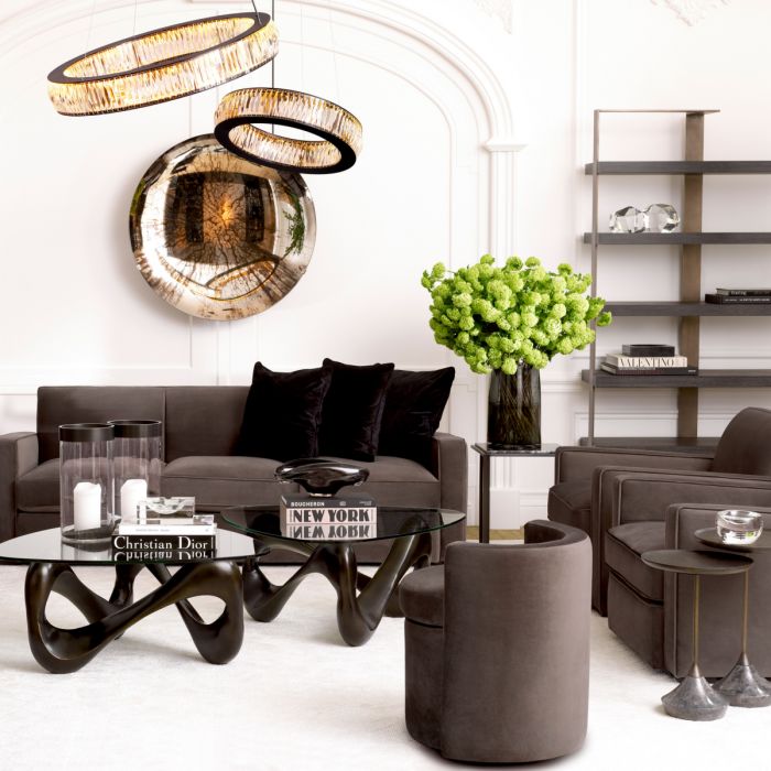 Stool Arcadia roche dark grey velvet