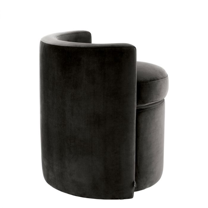 Stool Arcadia roche dark grey velvet