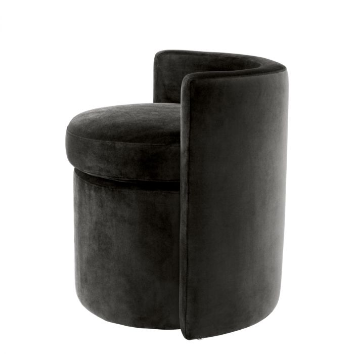 Stool Arcadia roche dark grey velvet
