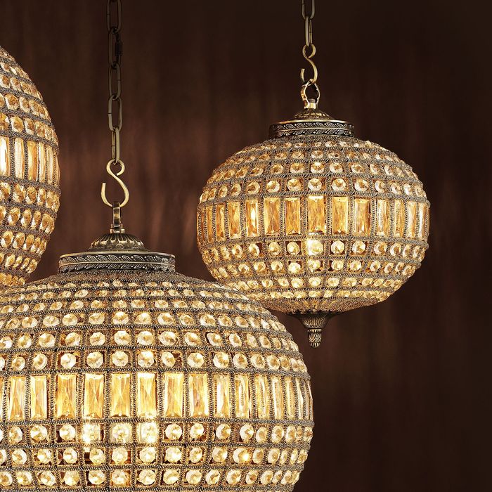 Chandelier Kasbah Oval S antique brass finish