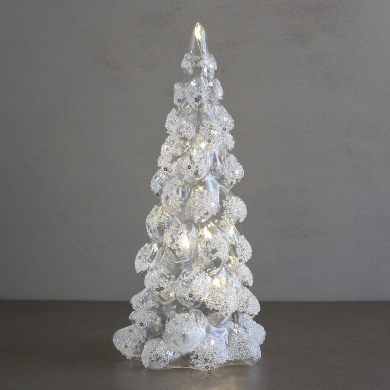 XMASツリー LEDシルバーグラスH25