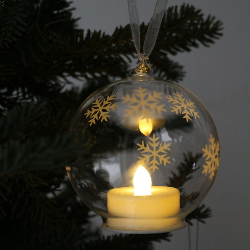 オーナメントLEDキャンドルスノーフレーク