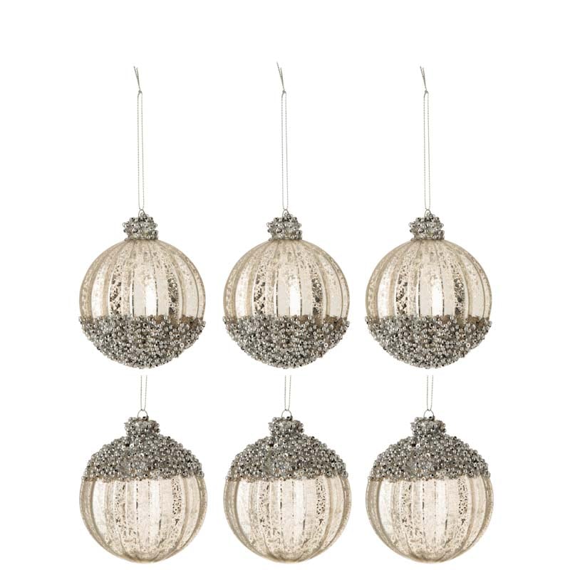 オーナメントグリッターアンティークシルバー８