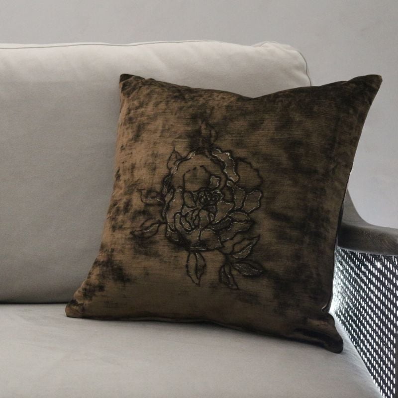 クッサンベルベットローズ ブラウン45×45