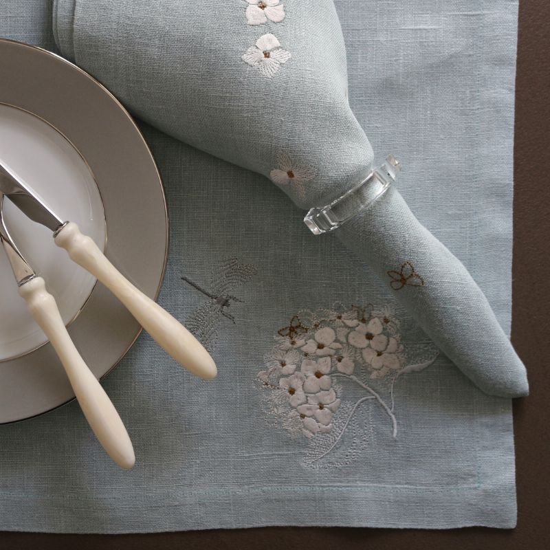 Hydrangeaプレースマット ミントグリーン