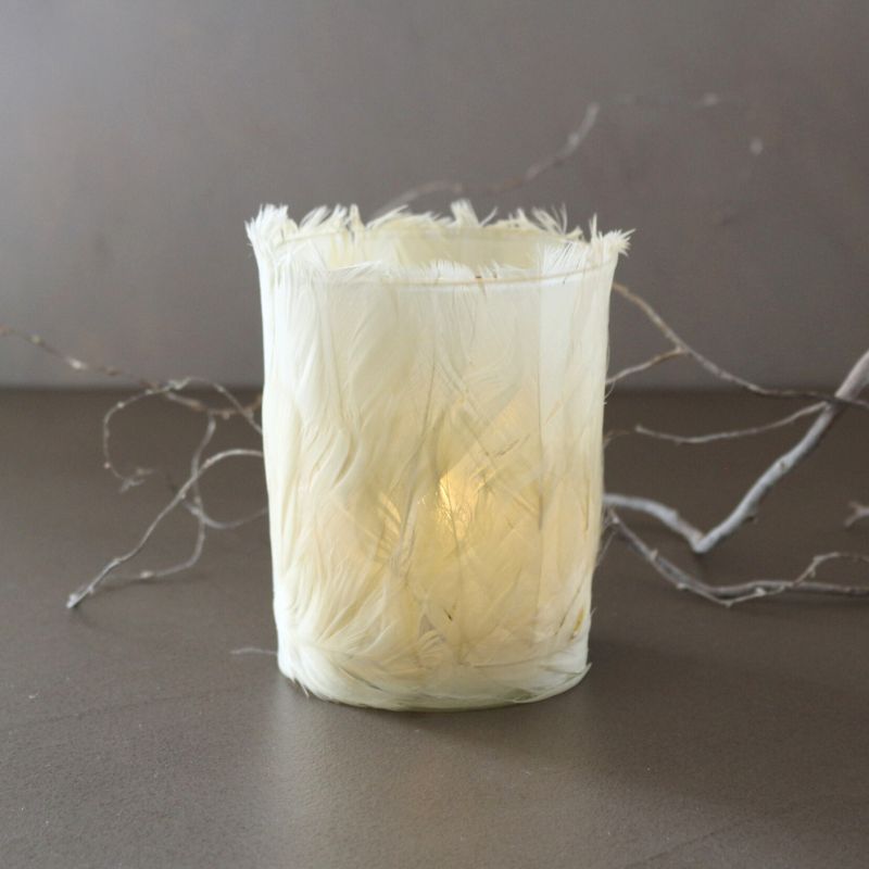 ティーライトホルダーフェザーホワイト１０
