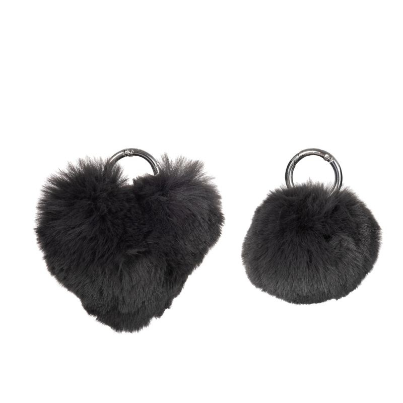 キーリングラウンドファー　ダークグレー