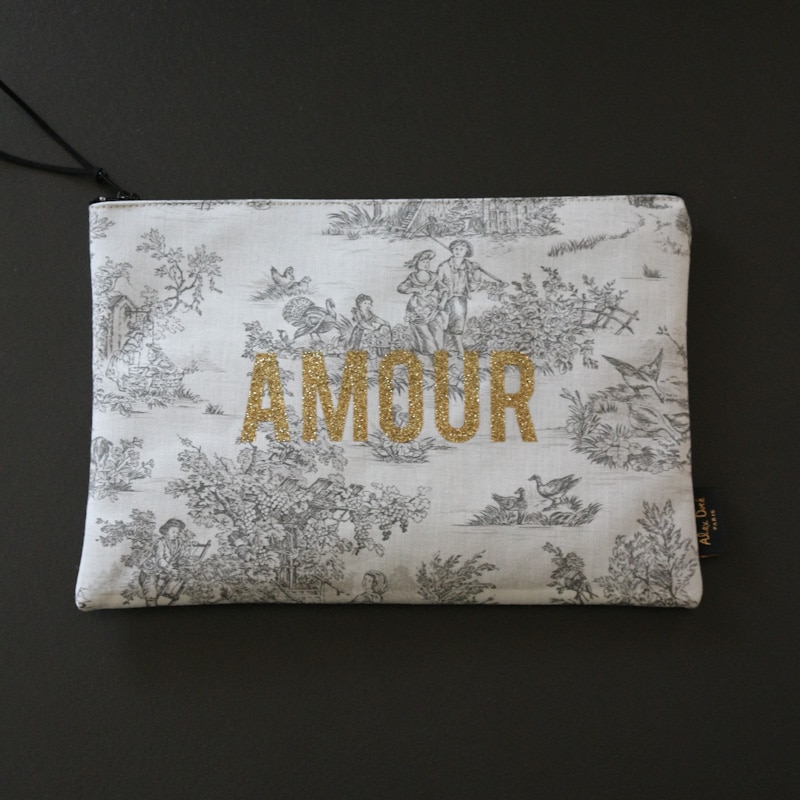 ポーチAMOUR トワルドジュイ【ノアール】