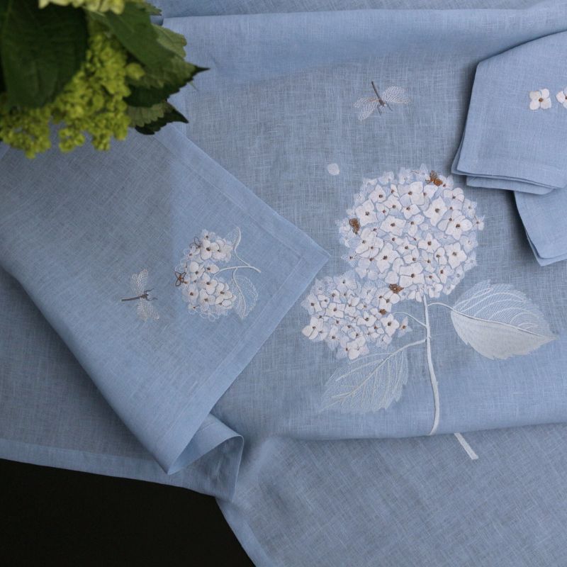 Hydrangeaプレースマット ライトブルー