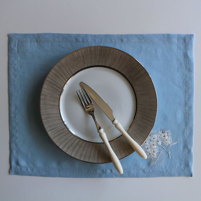 Hydrangeaプレースマット ライトブルー