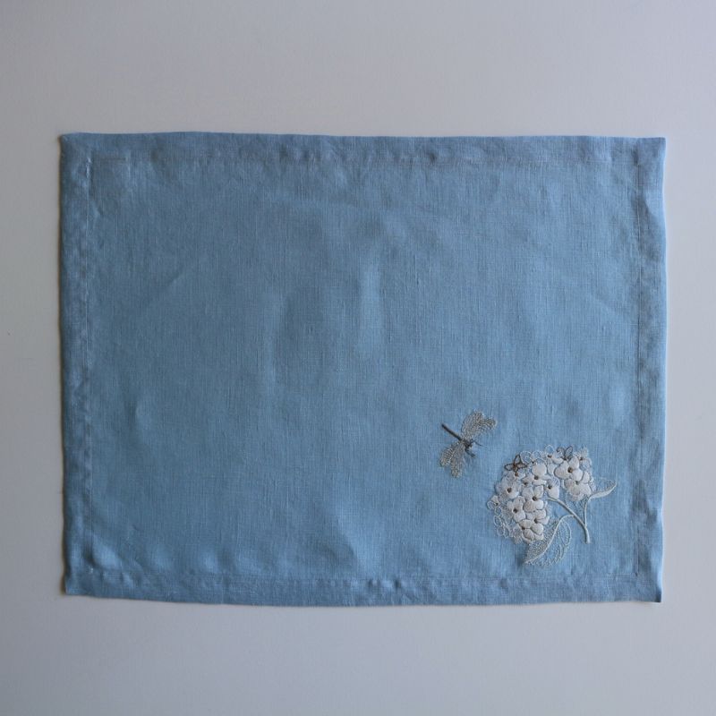 Hydrangeaプレースマット ライトブルー