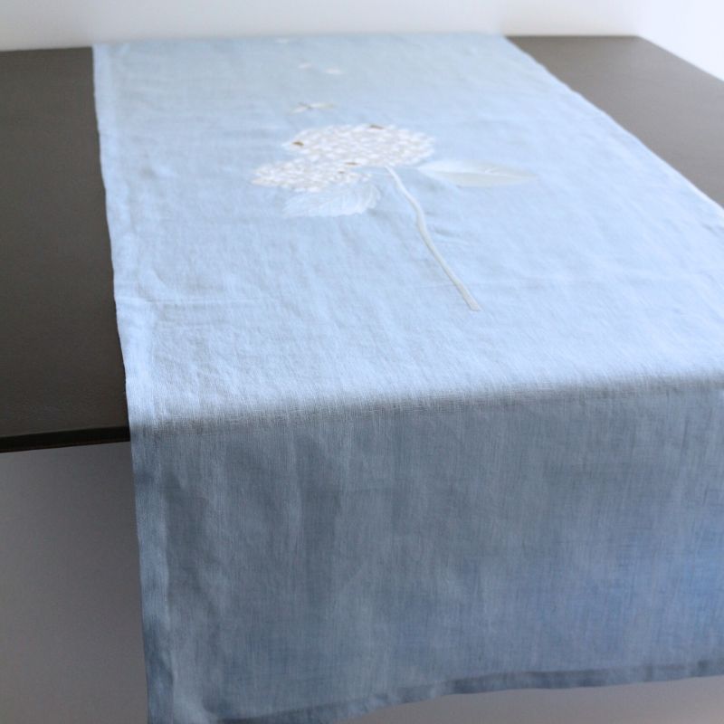 Hydrangeaテーブルランナー ライトブルー