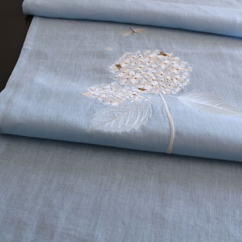 Hydrangeaテーブルランナー ライトブルー