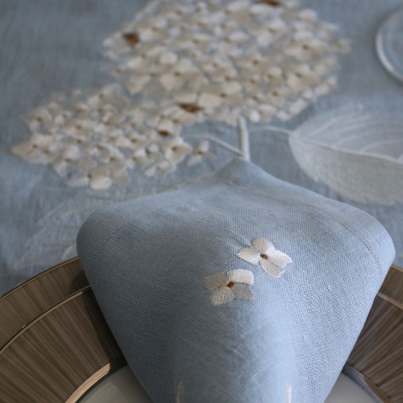 Hydrangeaテーブルランナー ライトブルー