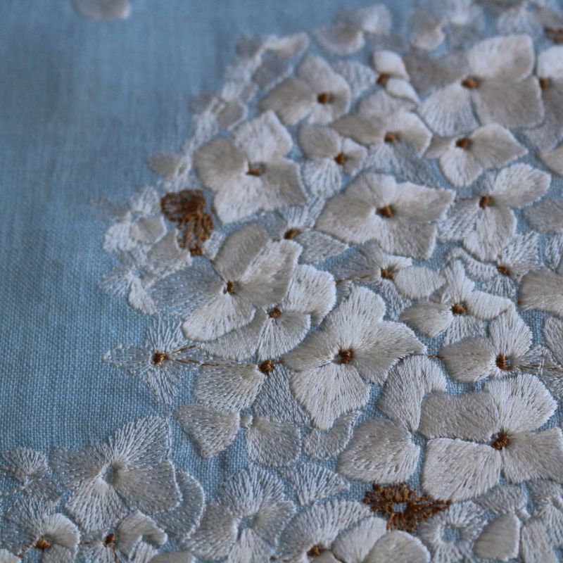 Hydrangeaテーブルランナー ライトブルー