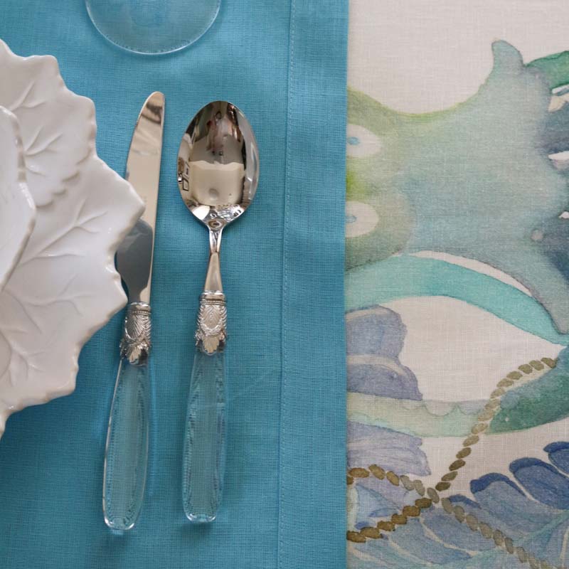 テーブルランナー カリブ/ターコイズブルー45×170