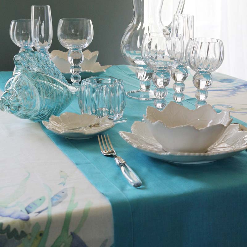 テーブルランナー カリブ/ターコイズブルー45×170