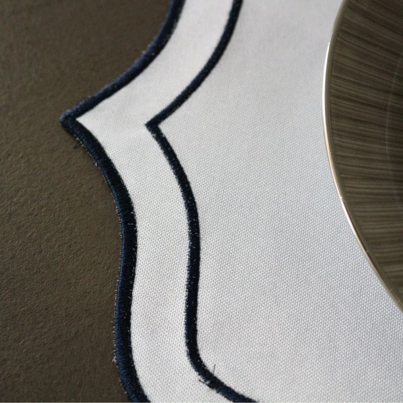 プレースマットスカラップ　ブルー