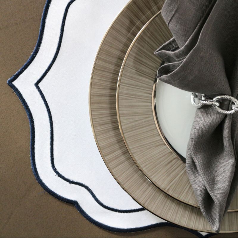 プレースマットスカラップ　ブルー