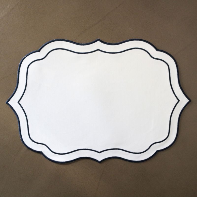 プレースマットスカラップ　ブルー