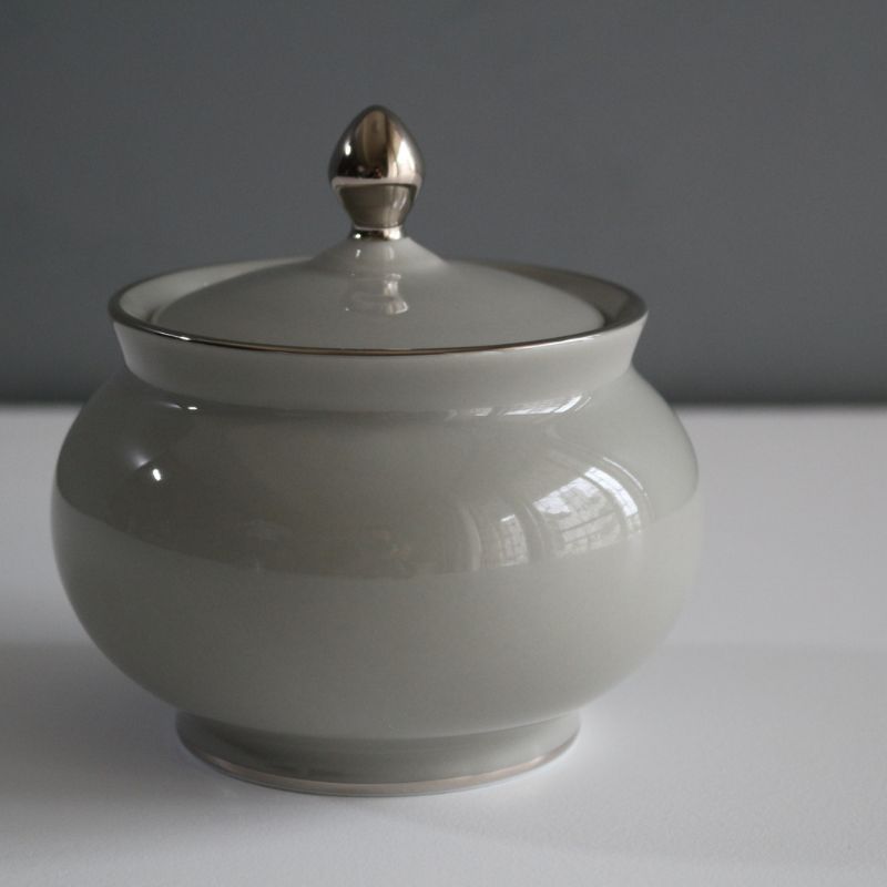 リモージュ シュガーポット プラティンパールグレイ