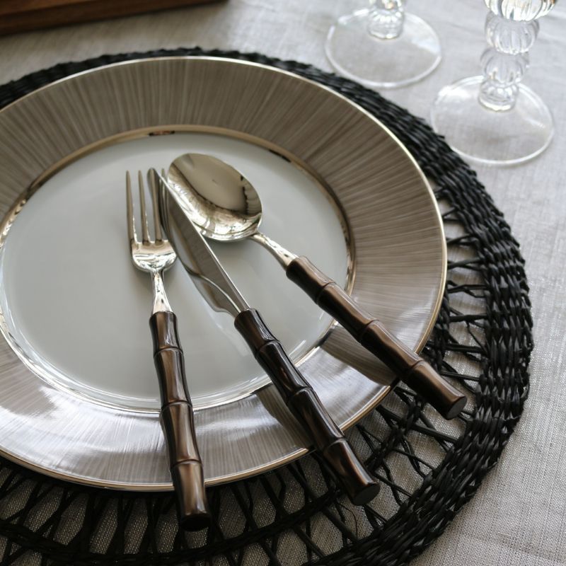 ラウンドプレースマット ブラック